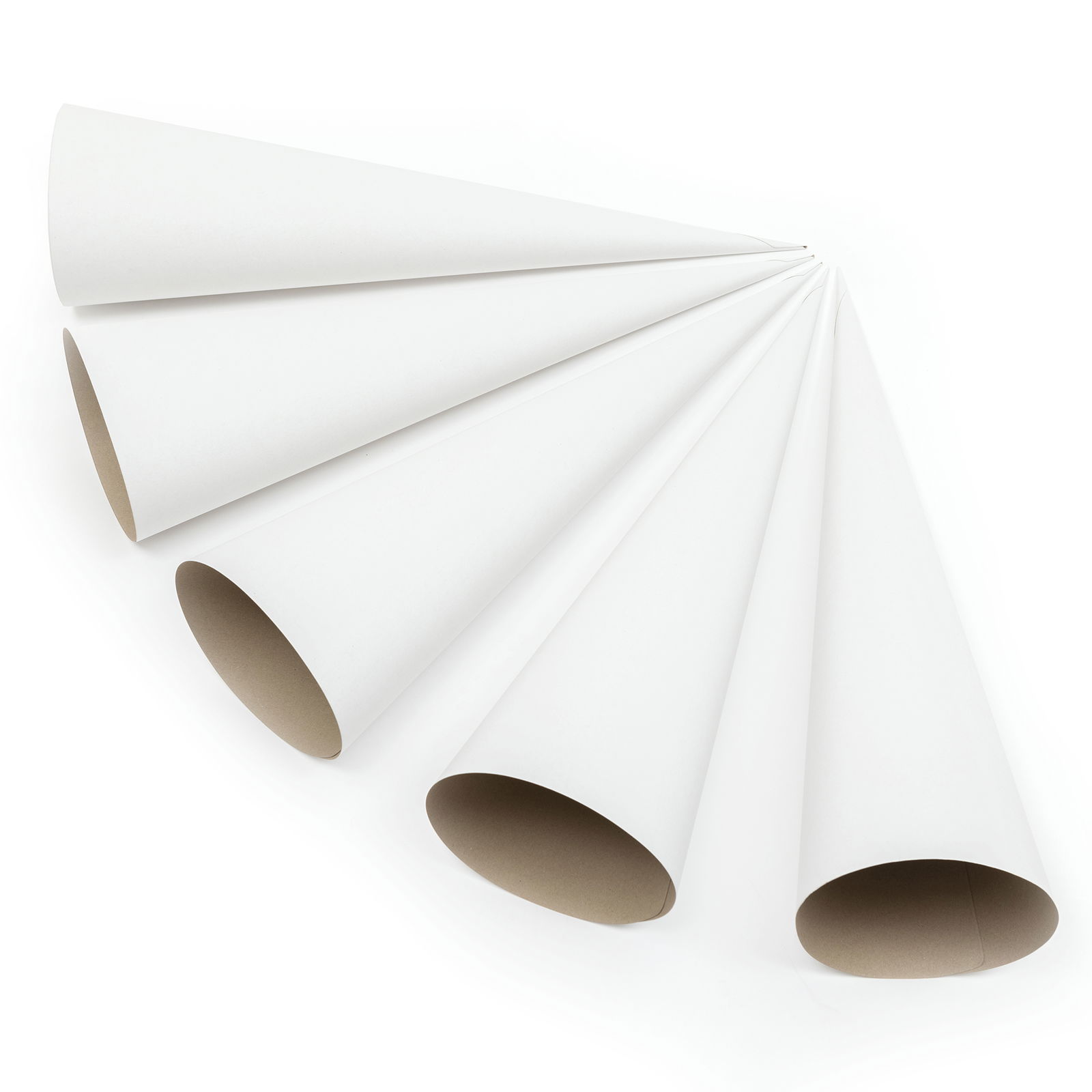 Schultüten 70cm, ohne Verschluss, 5er Set, weiß