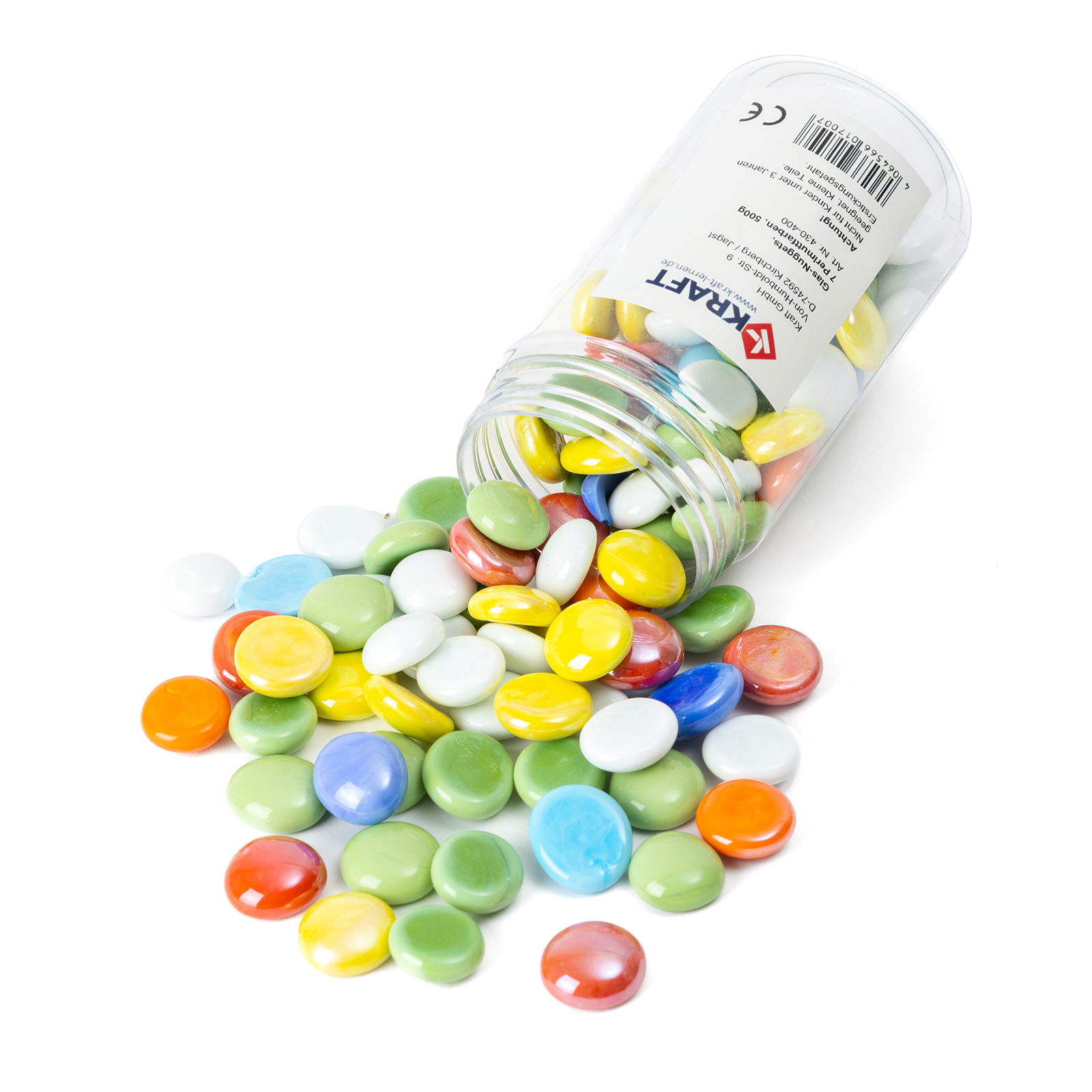 Skleněné nuggety, 7 perleťových barev, 500 g Skleněné nuggety, 7 perleťových barev, 500 g