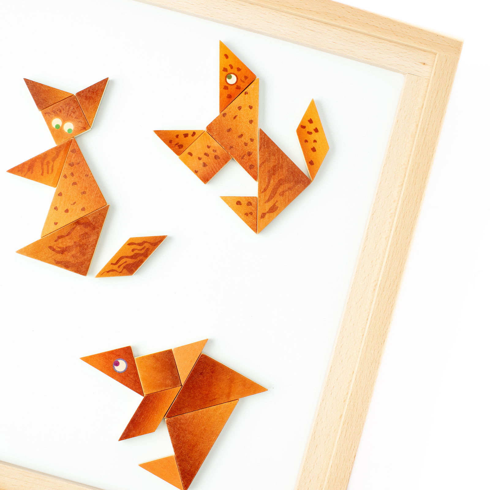 Fischer & Tangram Wilde Tiere, 2in1, in Holzbox