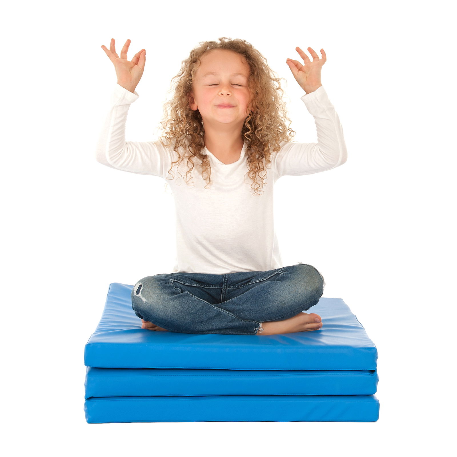 Folding gym mat, 160x60x5cm, blue Folding gym mat, 160x60x5cm, blue