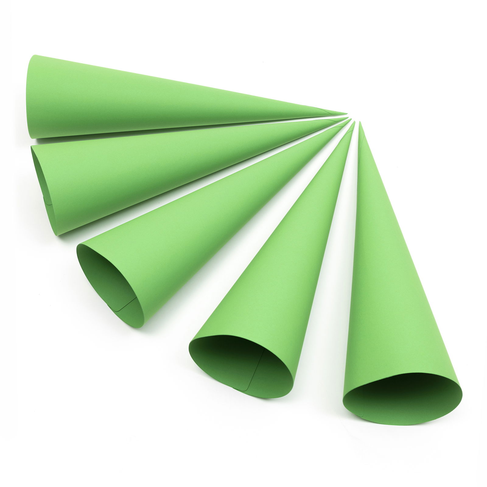 Schultüten 70cm, ohne Verschluss, 5er Set, grün