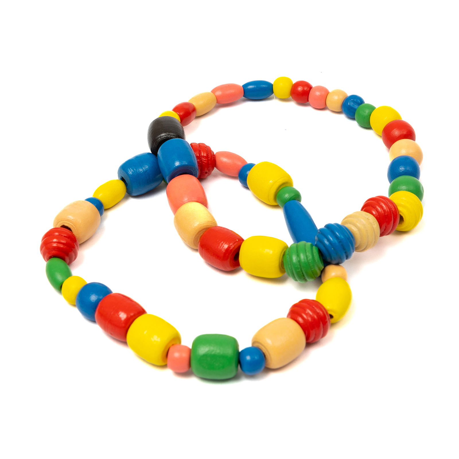 Dřevěné korálky, 7 barev, 300 kusů Dřevěné korálky, 7 barev, 300 kusů