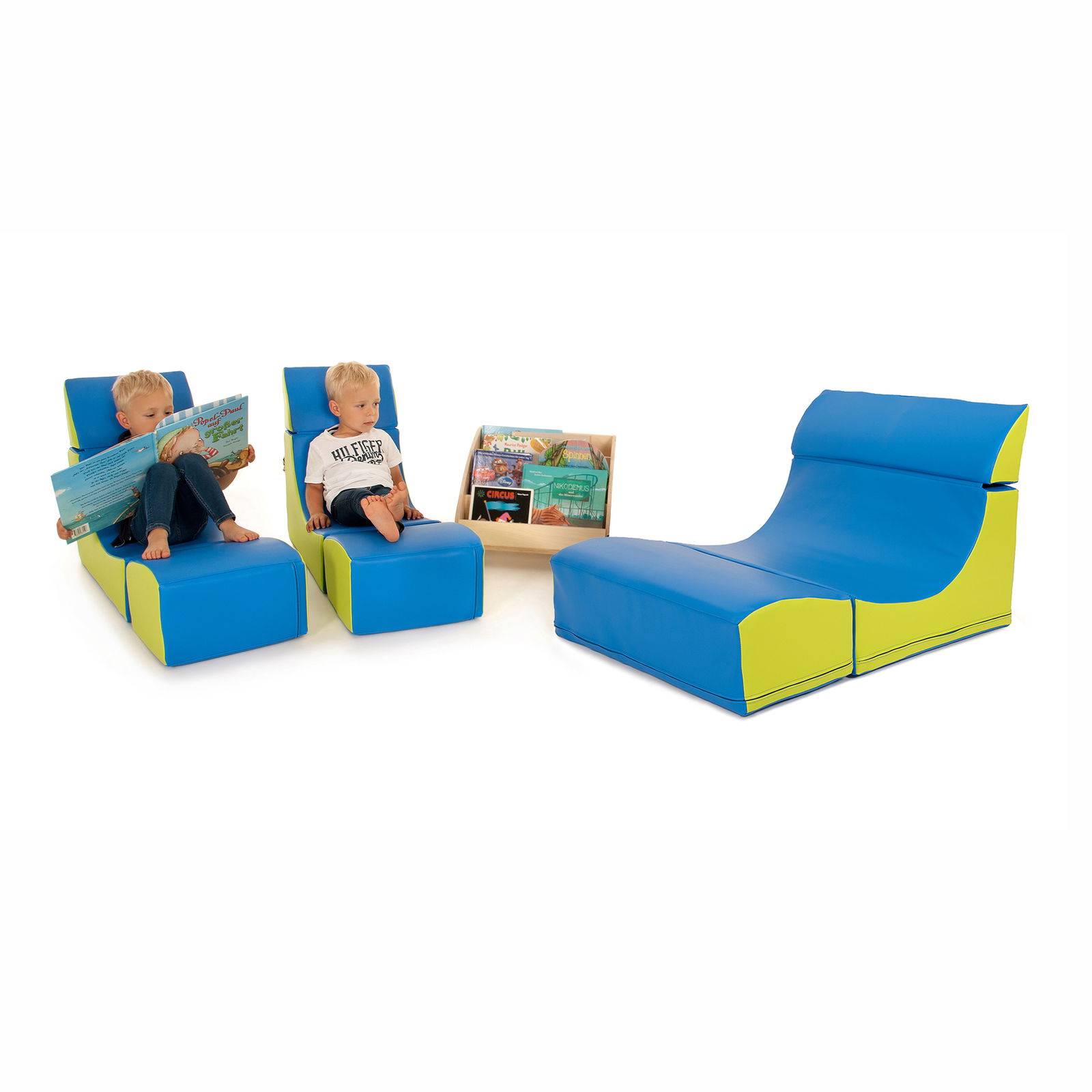 Chill Sessel grün/blau, Lounge 3er Set