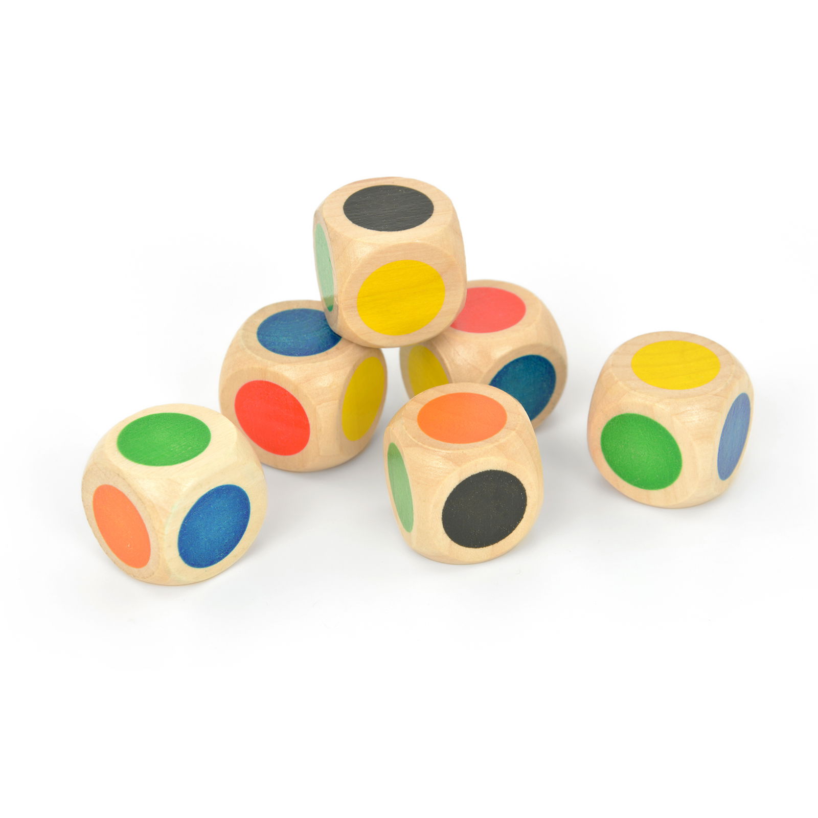 Farbflächenwürfel, 16mm, 6er Set