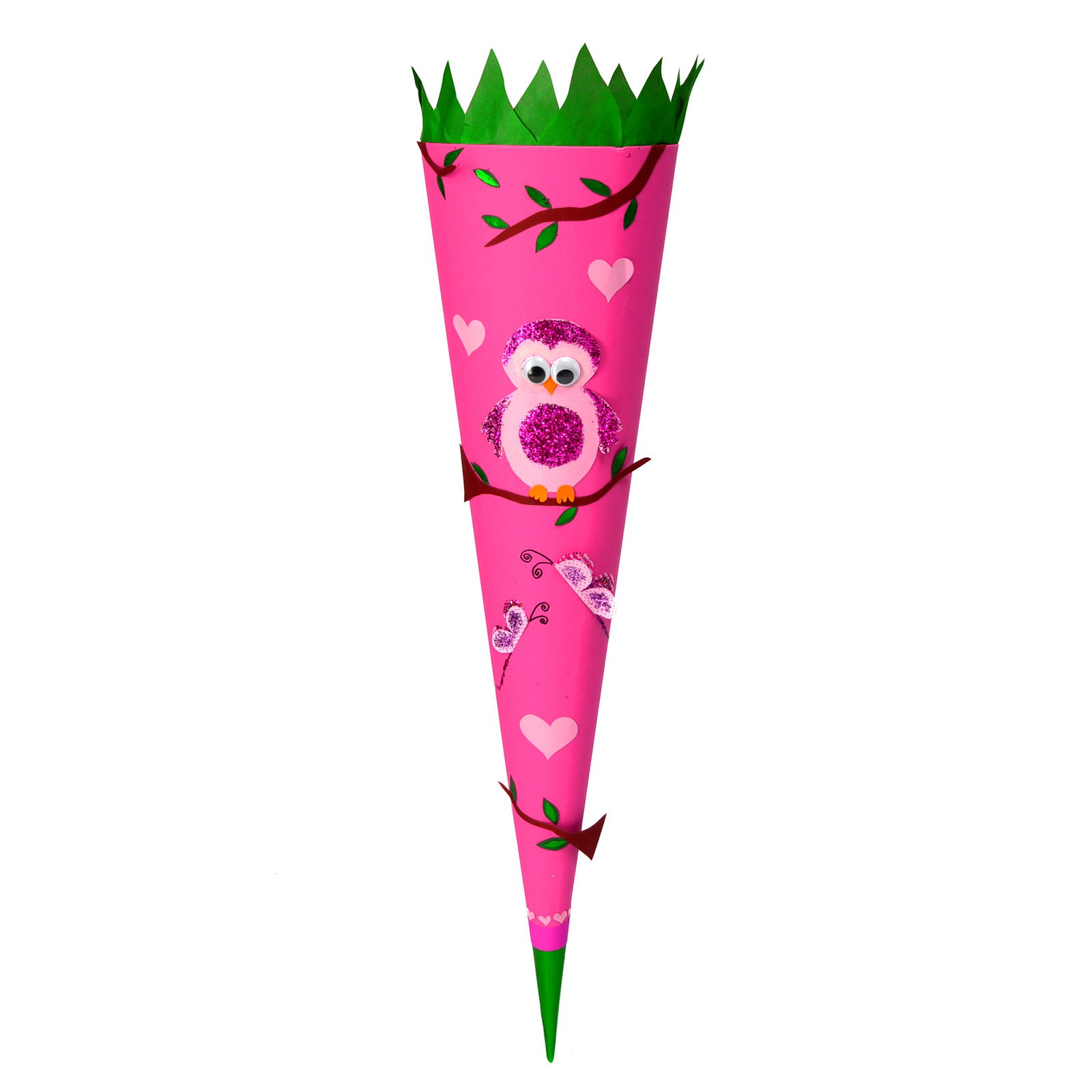 Schultüten 70cm, ohne Verschluss, 5er Set, pink