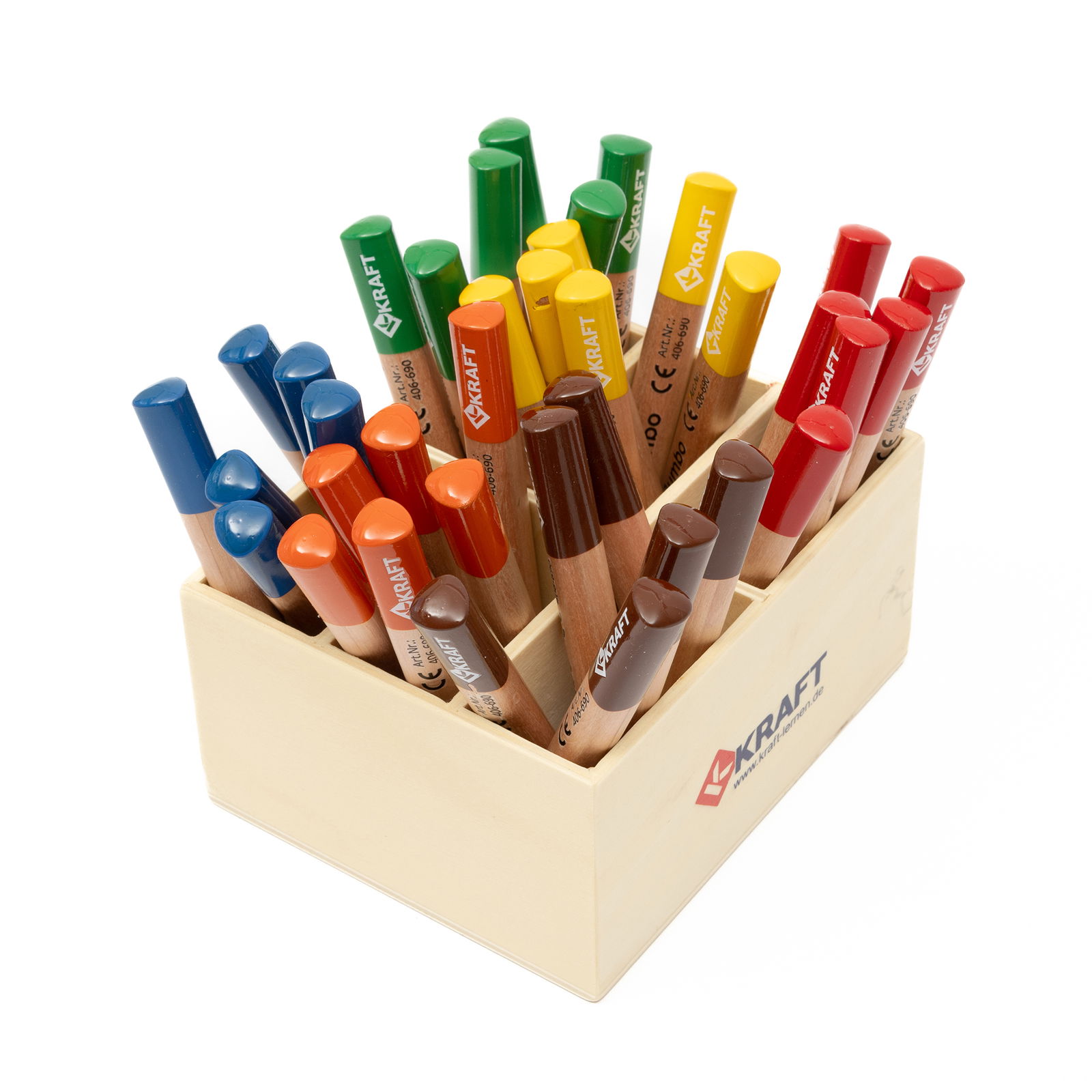 M4 Jumbo Buntstifte, 36er Set, mit 6 Spitzer in Holzbox