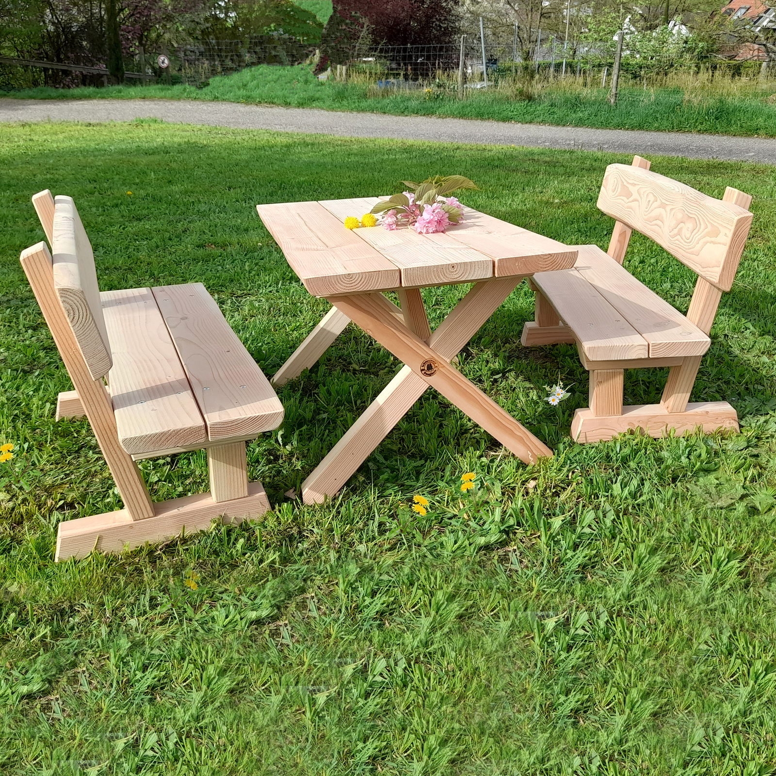 Gartengarnitur, Holz, Kindergarten Gartengarnitur, Holz, Kindergarten