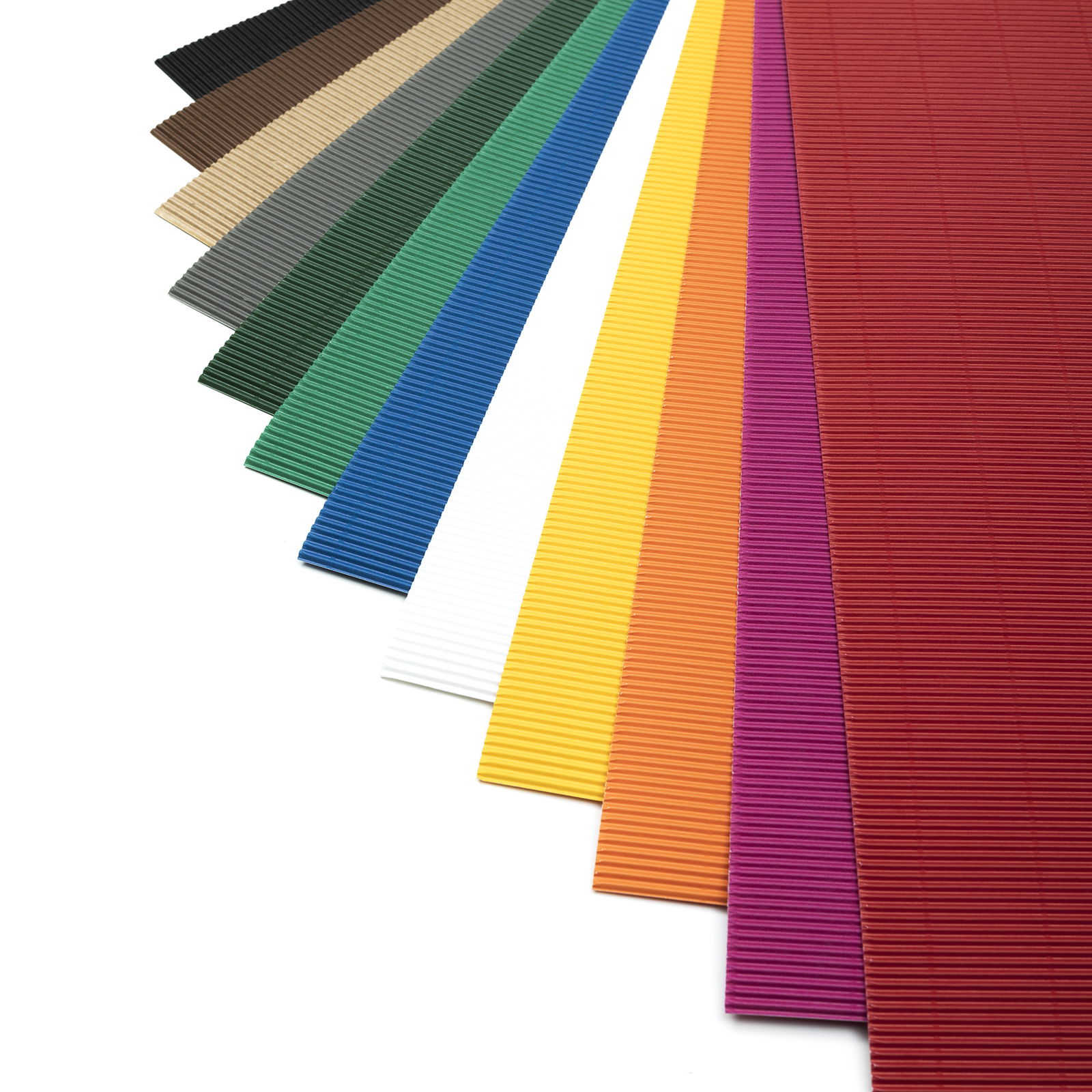 E-Wellpappe, 50x70cm, 12 Bogen, 12 Farben