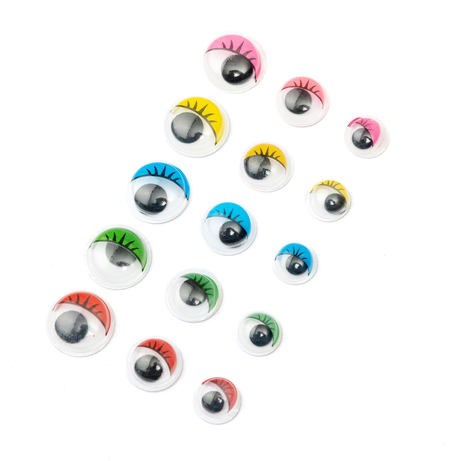 Mrkací oči M s řasami, 5 barev, 3 velikosti, 300 kusů