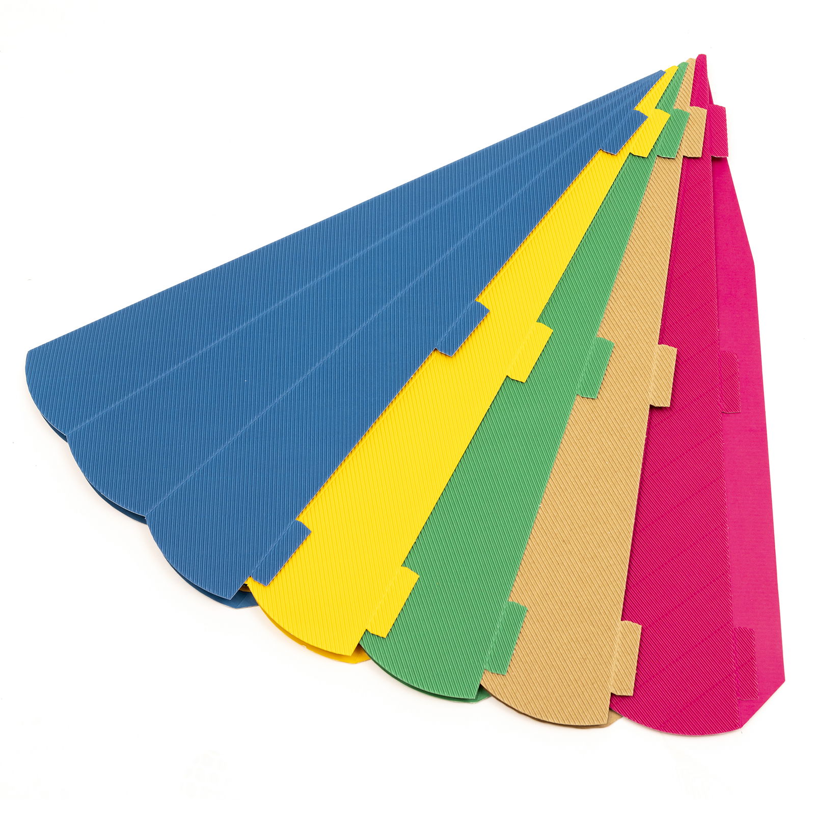 Schultüten 69cm, E-Wellpappe, sechseckig, 5-Farben-Set