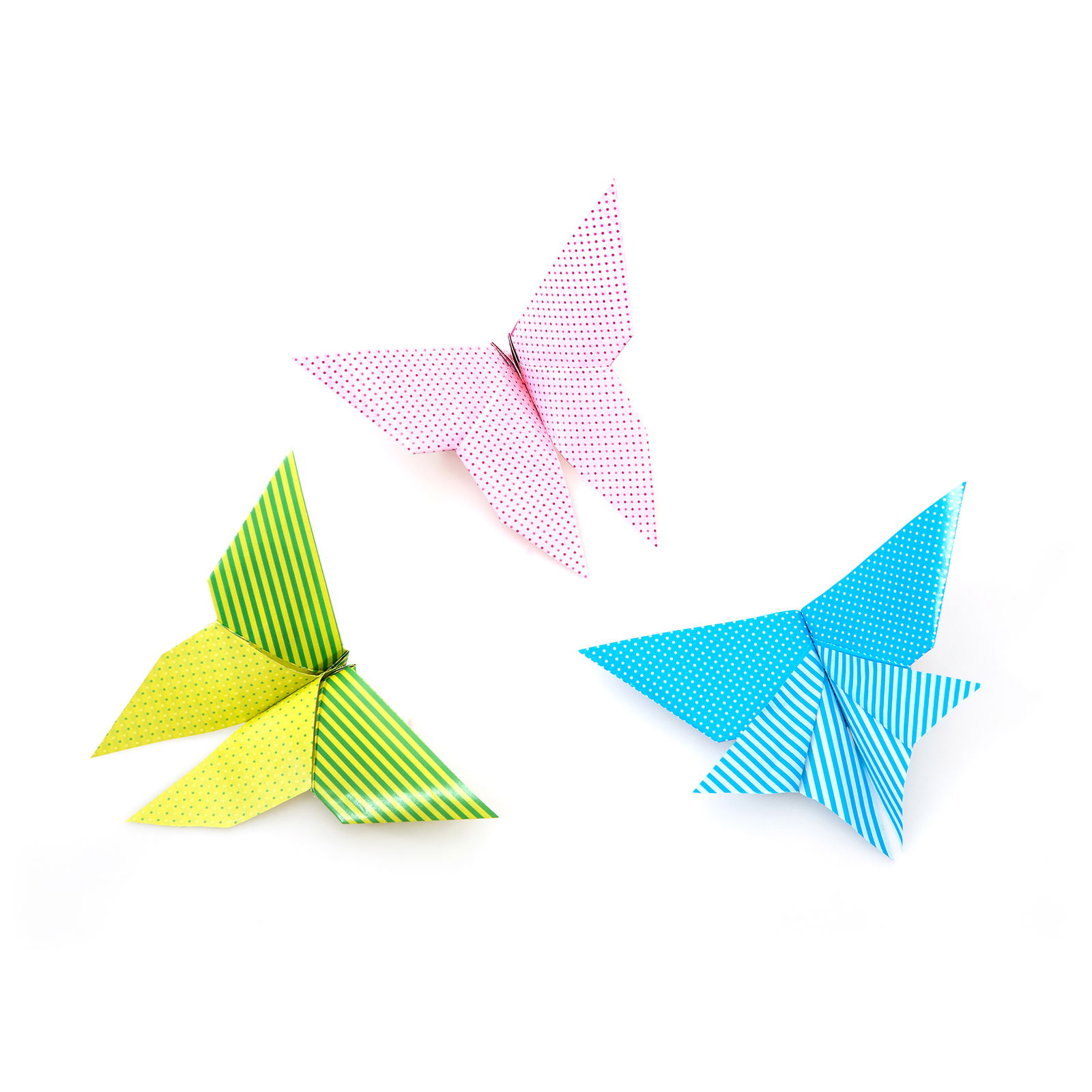 Origami Pünktchen u. Streifen, 15x15cm, 32 Blatt, 4 Far Origami Pünktchen u. Streifen, 15x15cm, 32 Blatt, 4 Far