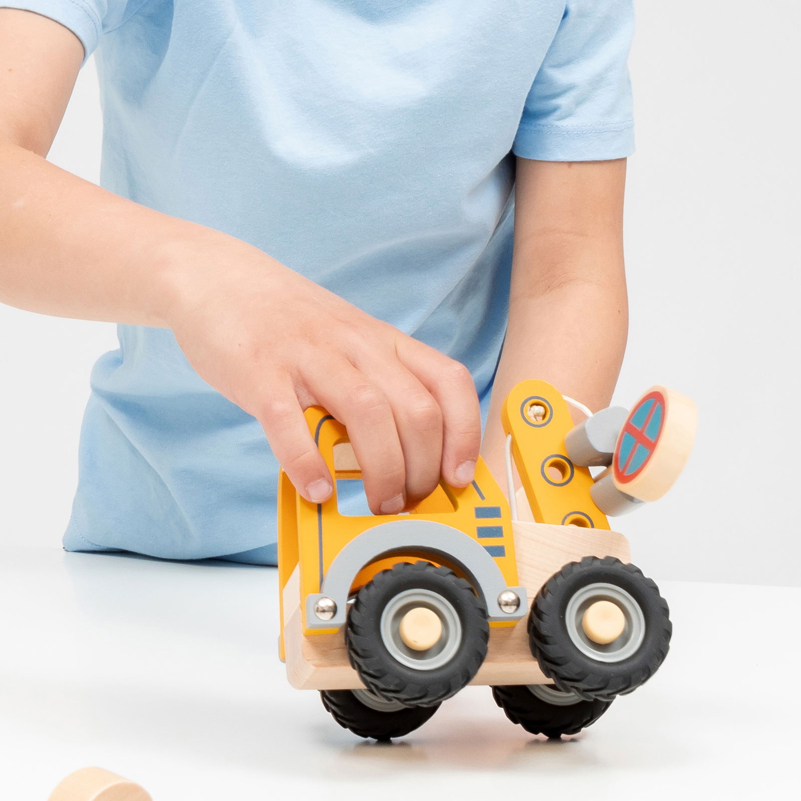 Wooden construction vehicles, crane truck Wooden construction vehicles, crane truck