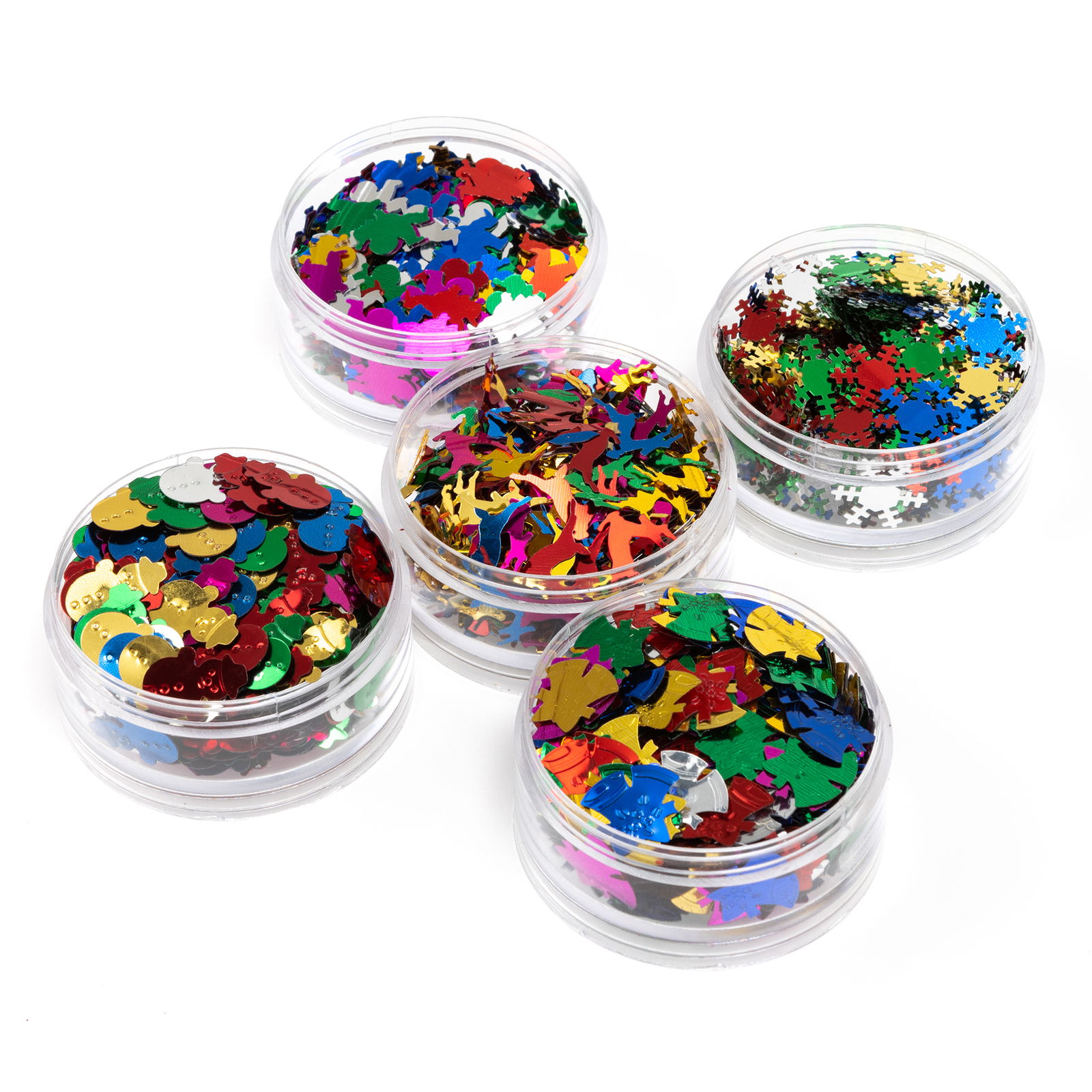 Mix flitrů, vánoční motivy, 500 kusů Mix flitrů, vánoční motivy, 500 kusů