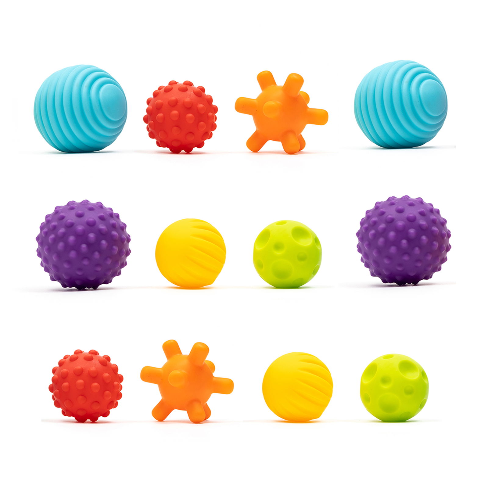 Sensorik Bälle, 2x 6er Set mit Korb