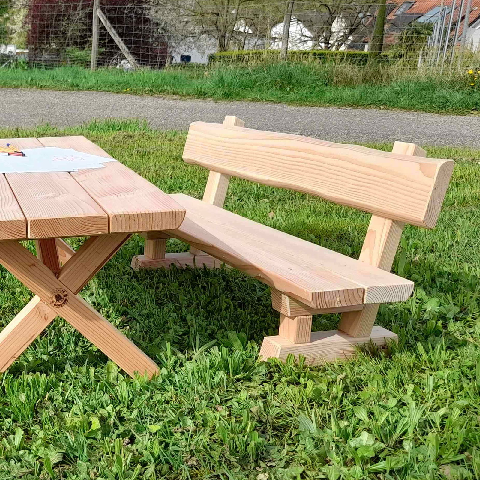 Vrtna klupa sa naslonom, drvo, jaslice Vrtna klupa sa naslonom, drvo, jaslice