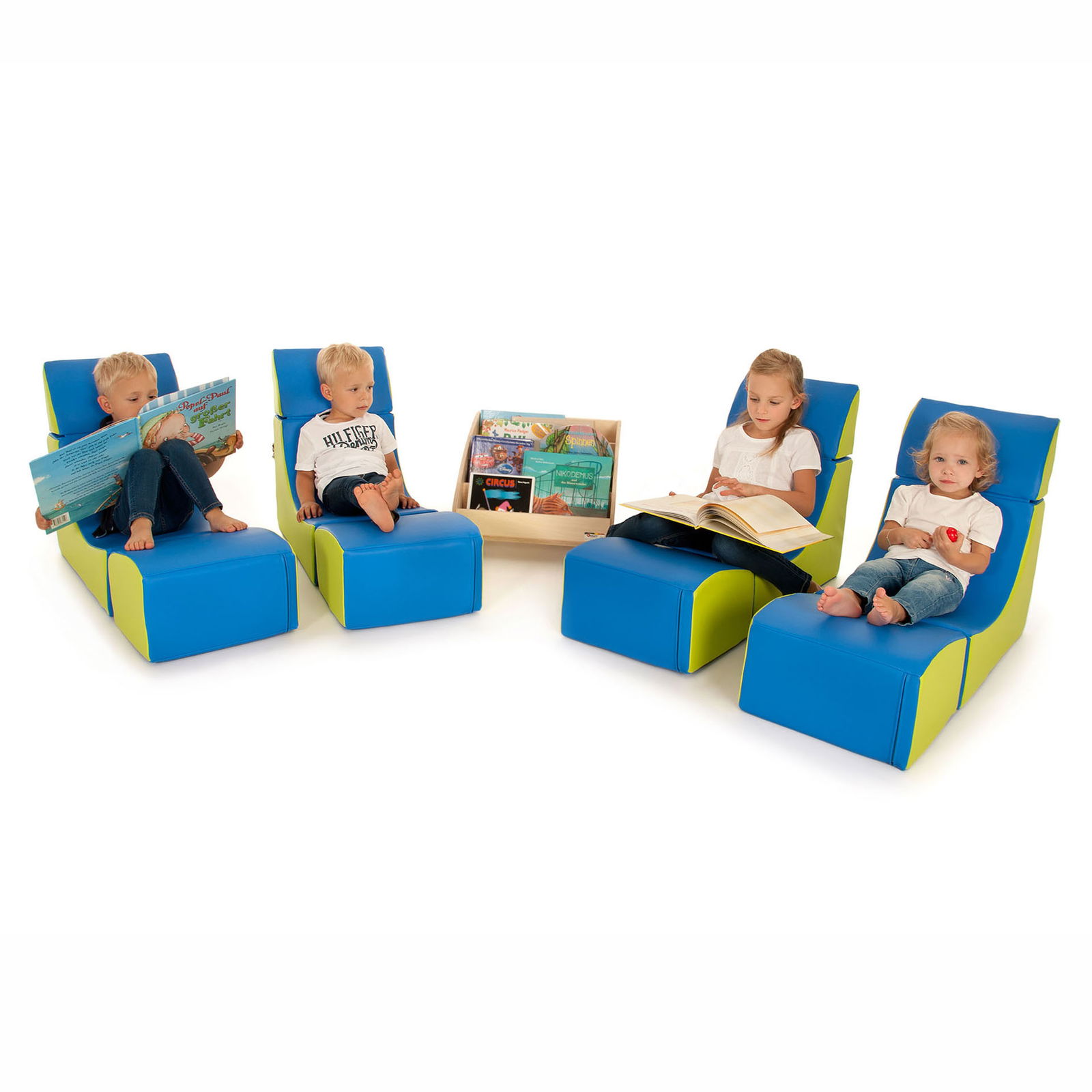 Sillón Chill, estrecho, verde/azul Sillón Chill, estrecho, verde/azul