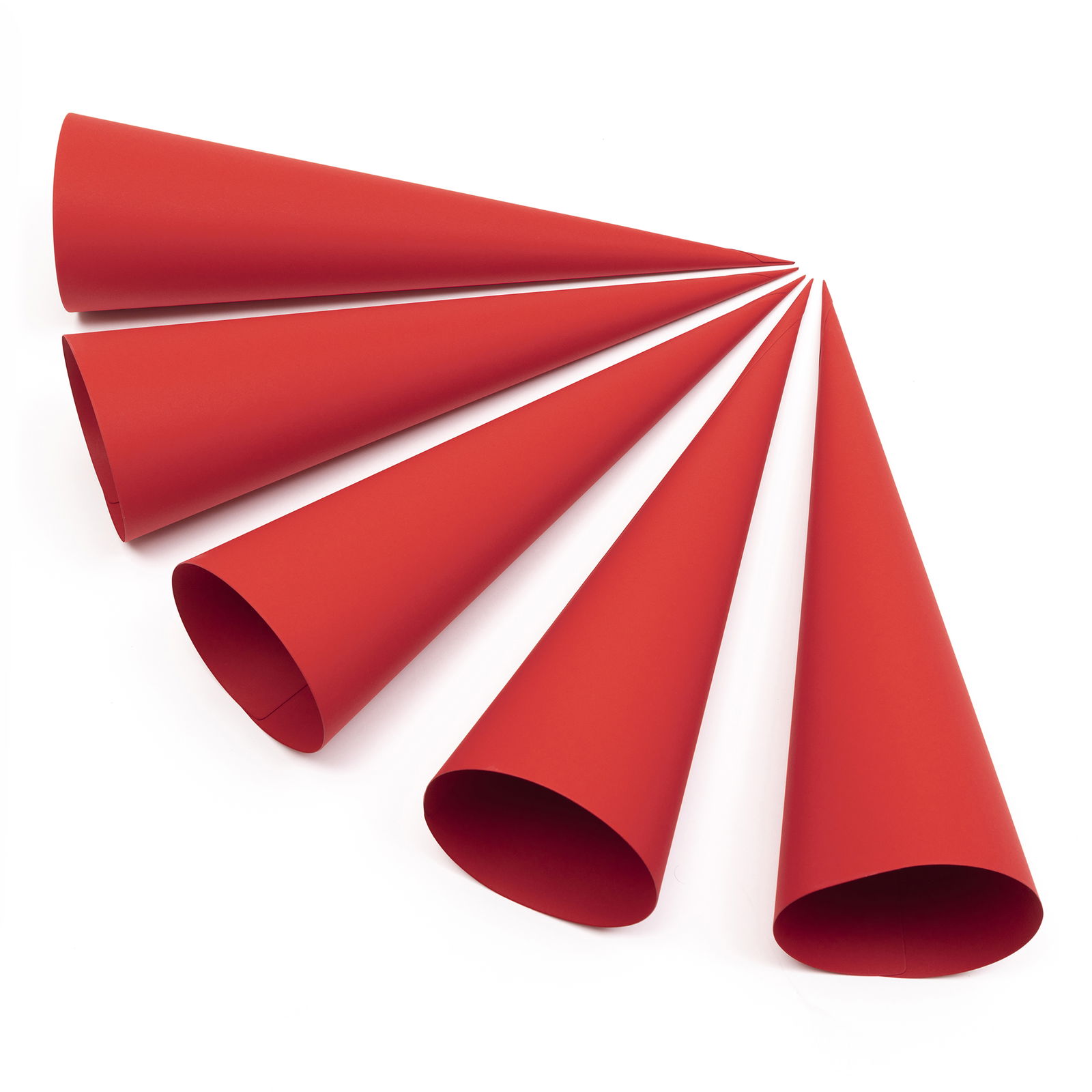 Schultüten 70cm, ohne Verschluss, 5er Set, rot