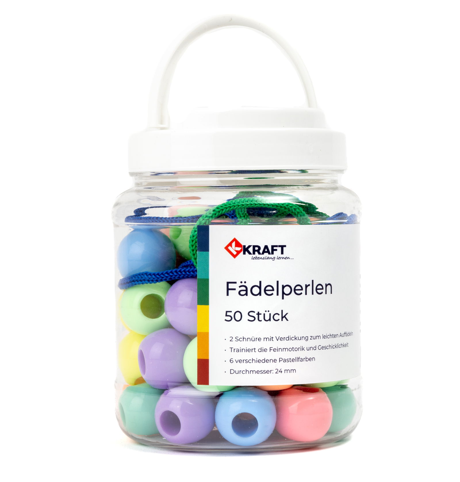 Fädelperlen, Pastellfarben, 50er Set