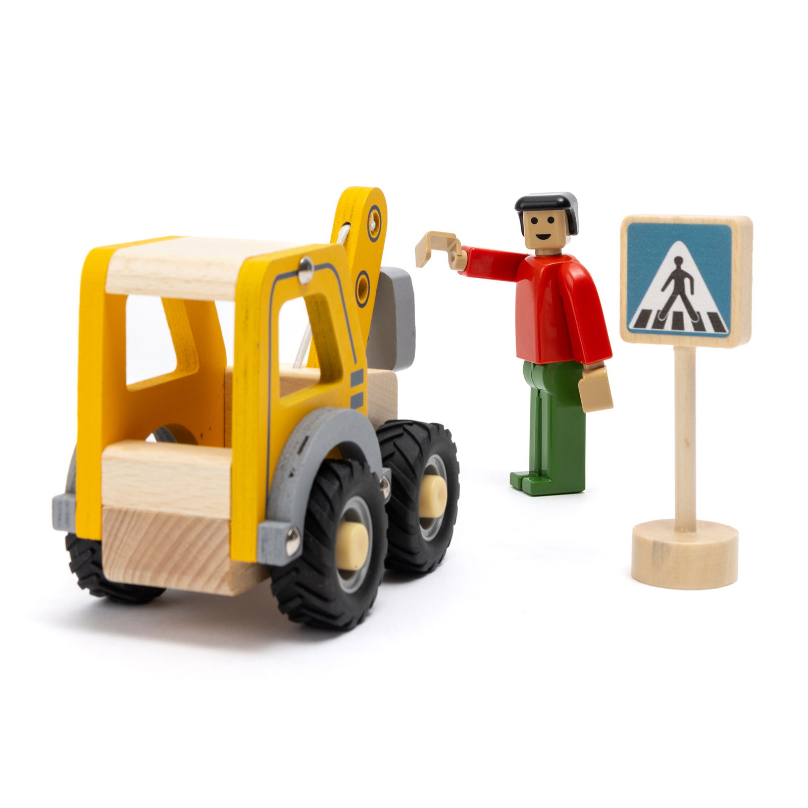 Verkehrszeichen aus Holz, 12er Set
