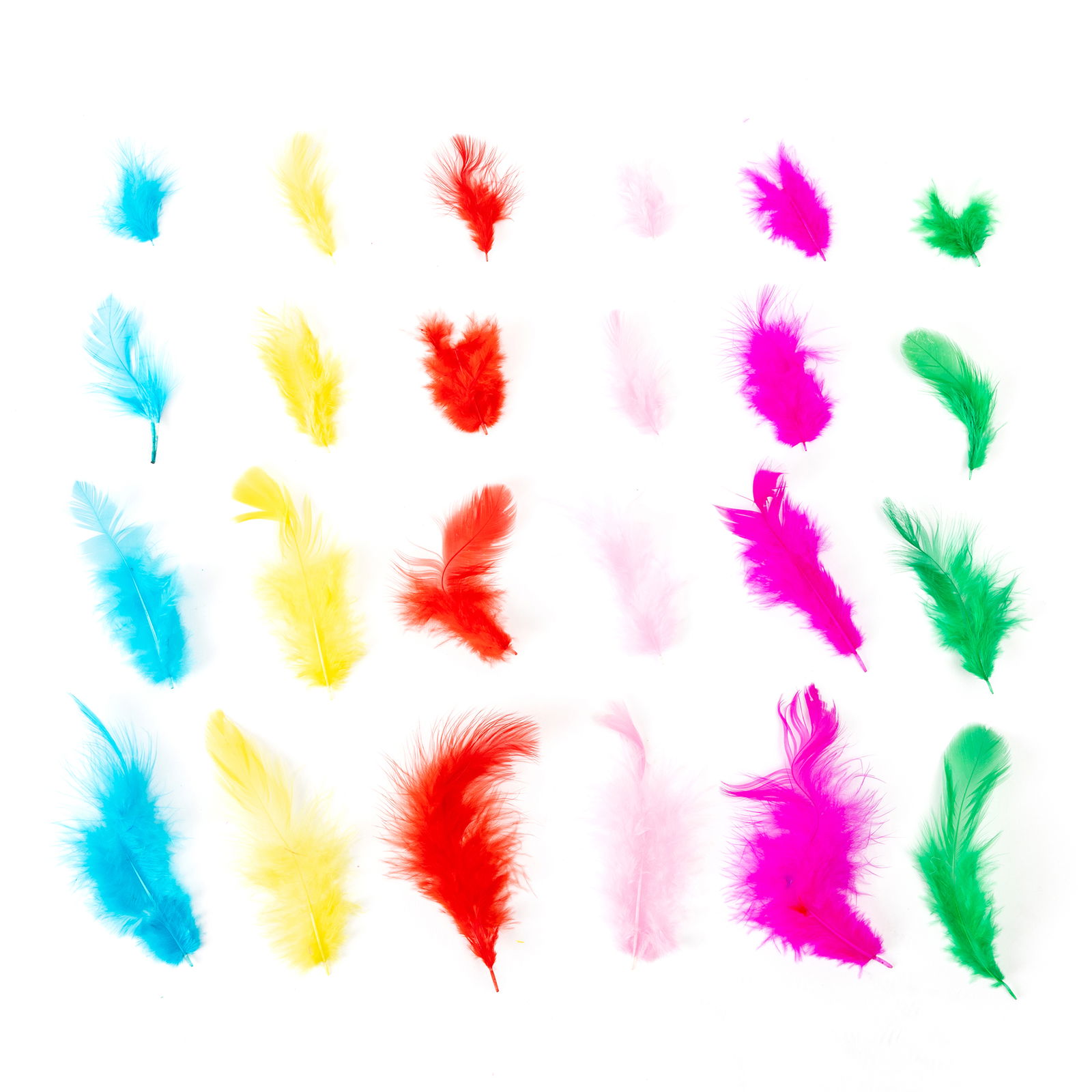 Craft feathers, 6 colours, 350 pieces Craft feathers, 6 colours, 350 pieces