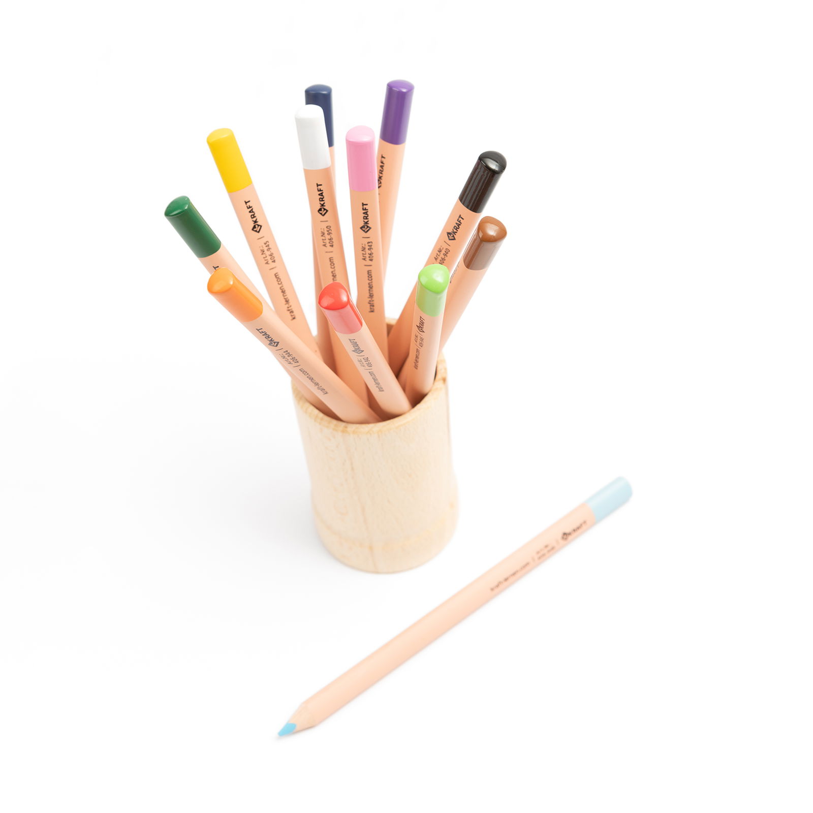 Dicke Buntstifte Dreikant, 12er Set, 12 Farben, inkl. Köcher