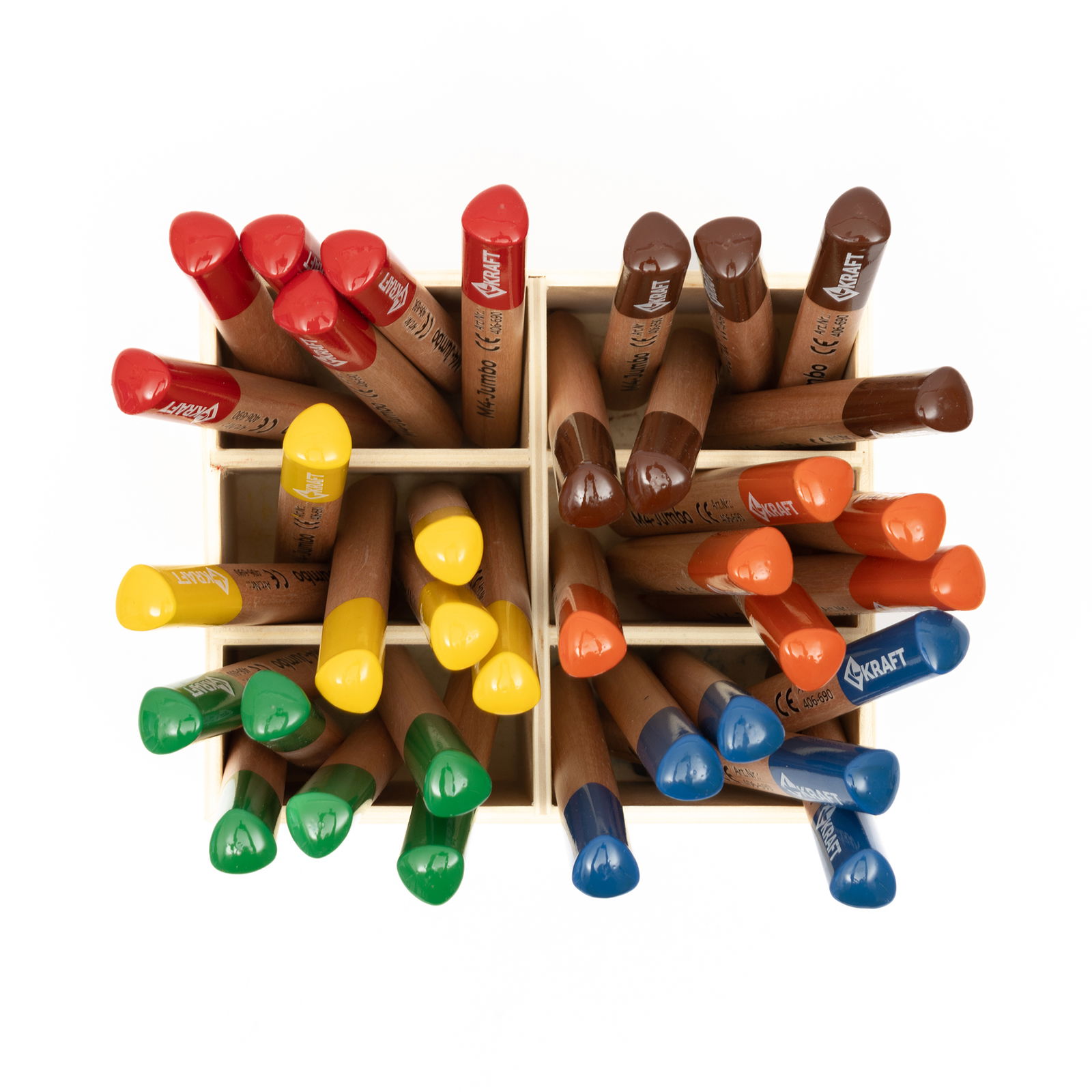 M4 Jumbo Buntstifte, 36er Set, mit 6 Spitzer in Holzbox
