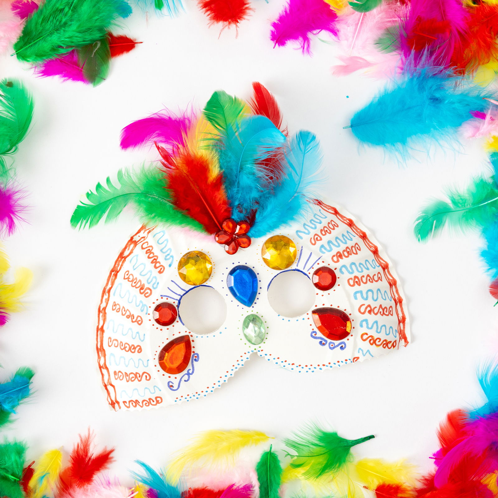 Craft feathers, 6 colors, 350 pieces Craft feathers, 6 colors, 350 pieces