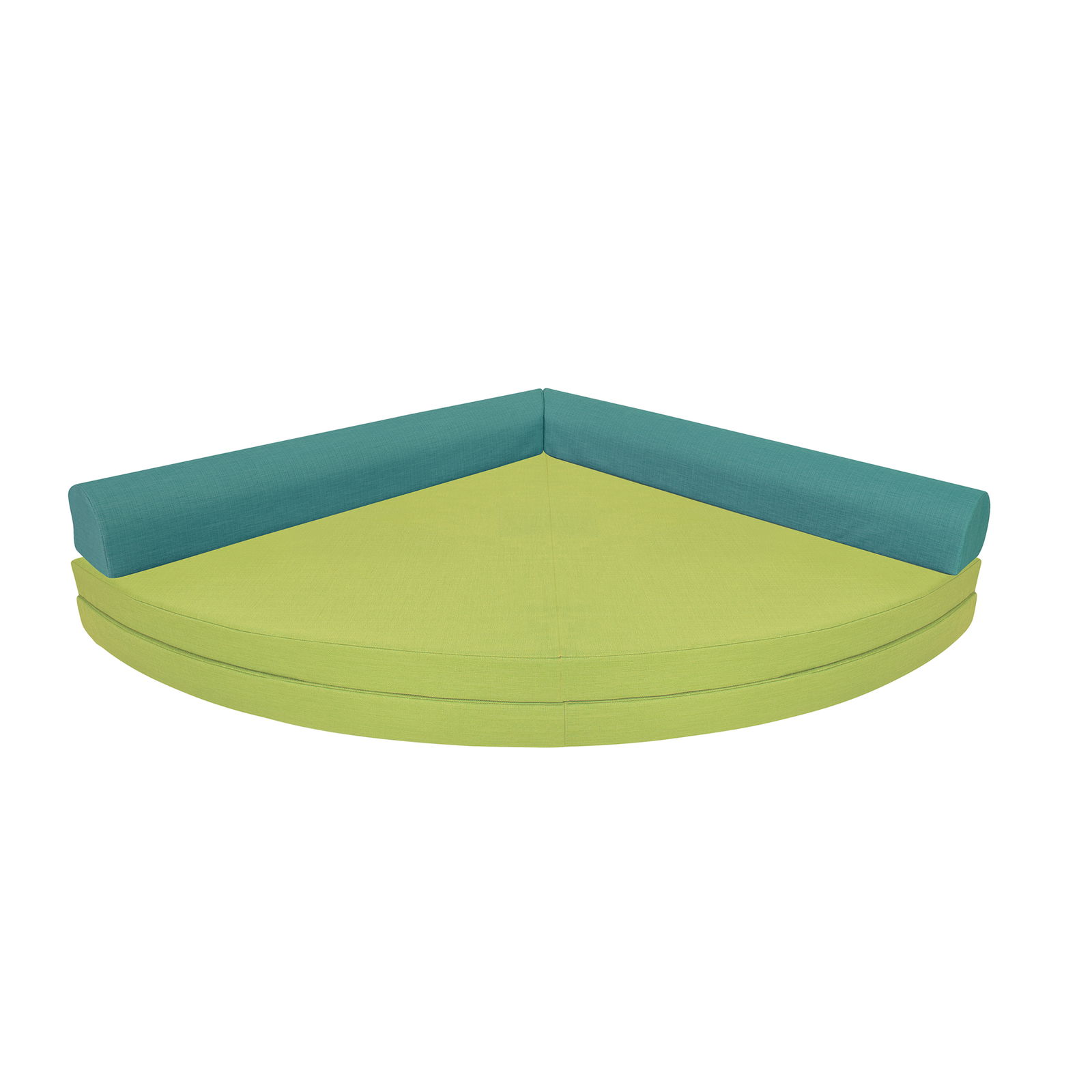 Preklopni četvrtina kruga 160x160x20, CV, zelenoplava/svijetlozelena