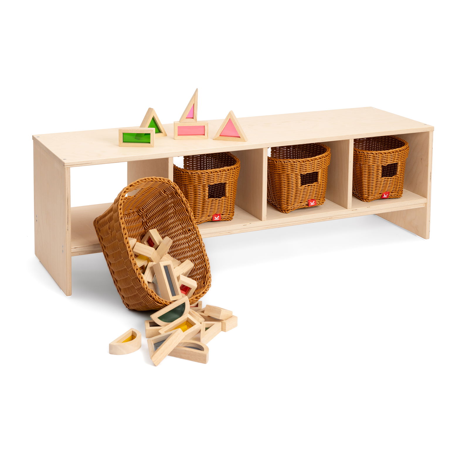 Banco escolar ABC, con 4 compartimentos