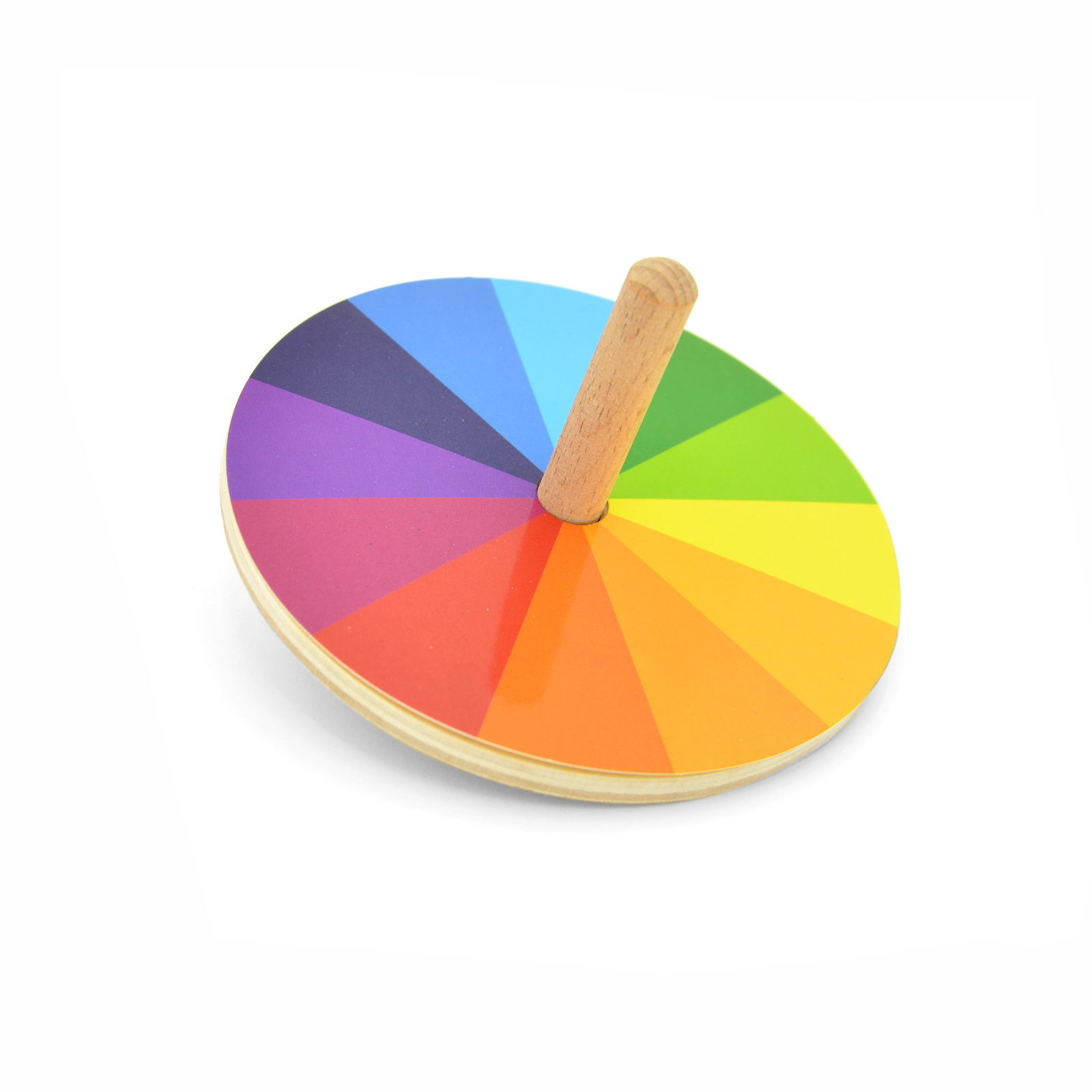 Wirująca zabawka, drewniany bączek z 6 wymiennymi nakładkami Wirująca zabawka, drewniany bączek z 6 wymiennymi nakładkami