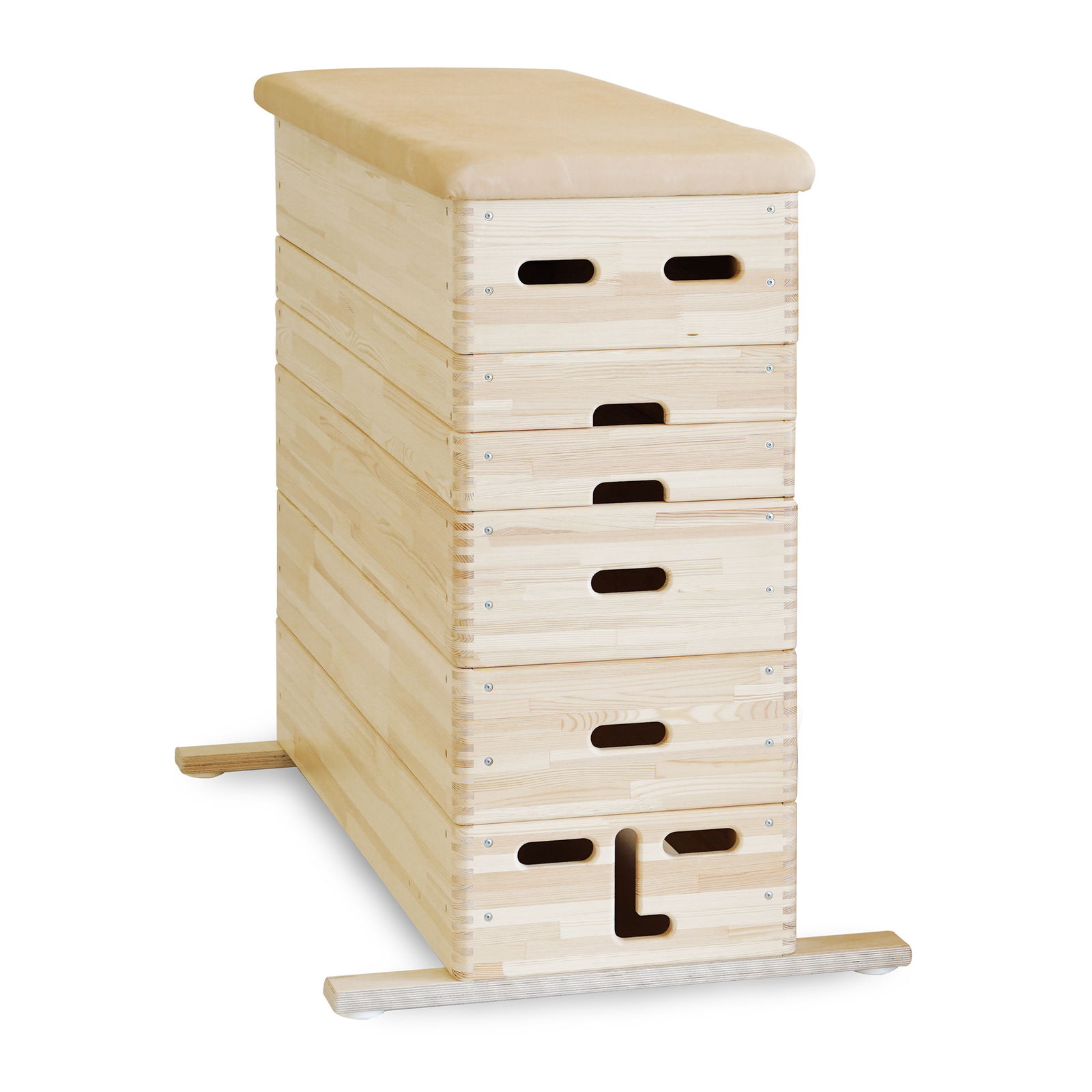 Sprungkasten 6-tlg. gezinkt mit Kernrindleder