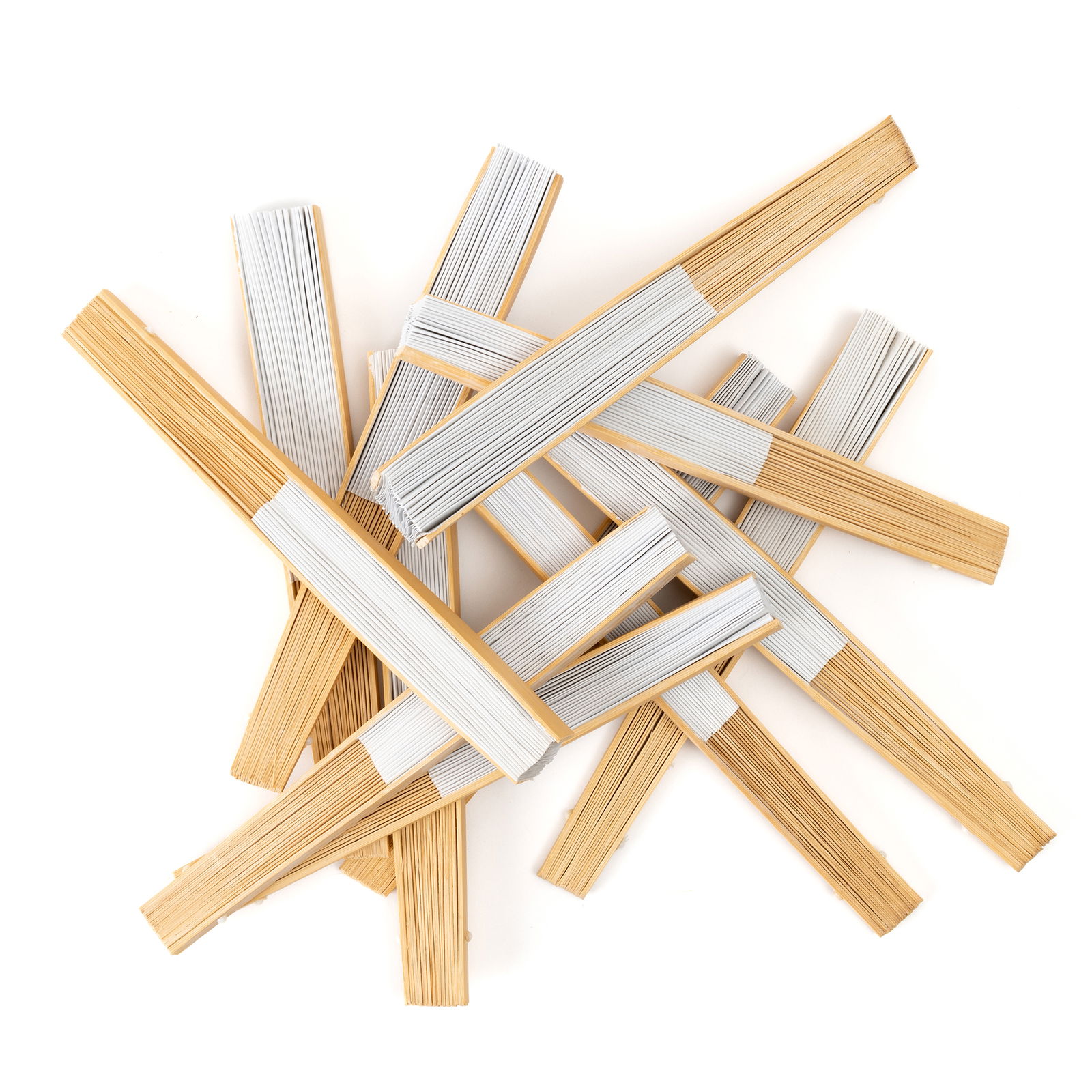 Leques para pintar, em branco, conjunto com 12 Leques para pintar, em branco, conjunto com 12