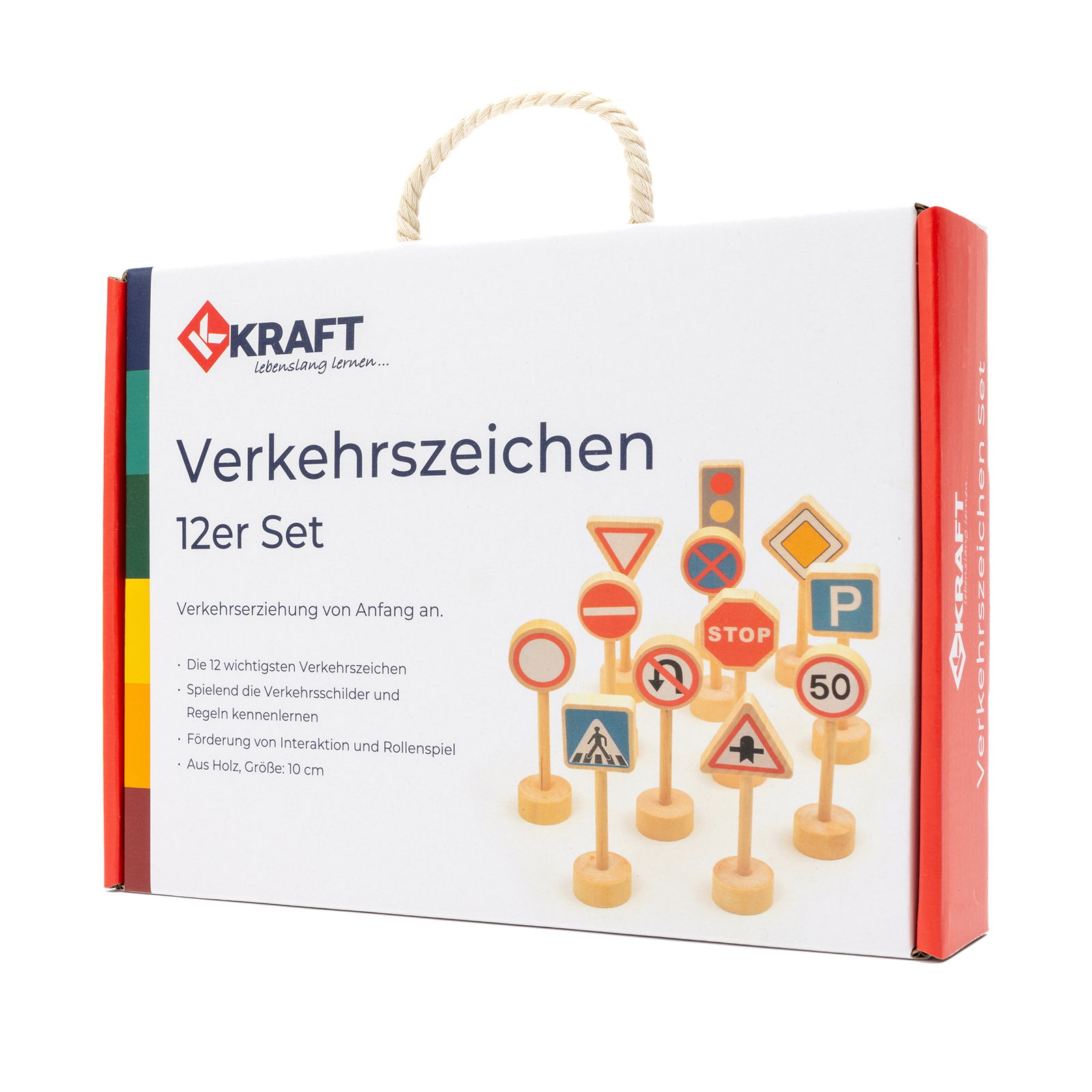 Verkehrszeichen aus Holz, 12er Set